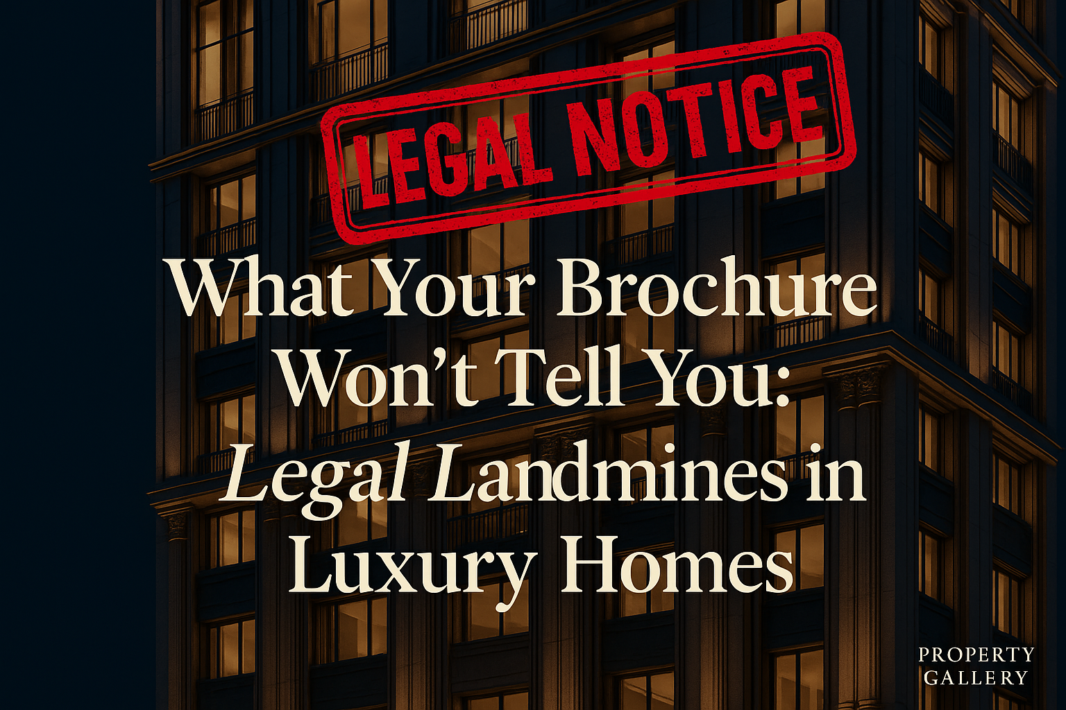 The Hidden Legal Traps in Real Estate That Brochures Don’t Tell You